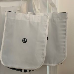 NWOT 2 white lululemon bags